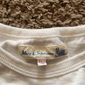 Merz B Schwanen XL white heavy weight loop wheeled tee shirt